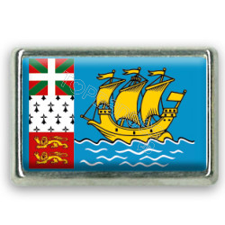 Pins rectangle : Drapeau Saint Pierre et Miquelon