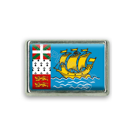 Pins rectangle : Drapeau Saint Pierre et Miquelon