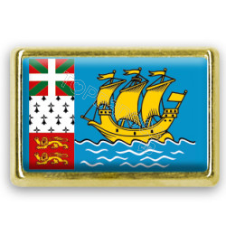 Pins rectangle : Drapeau Saint Pierre et Miquelon
