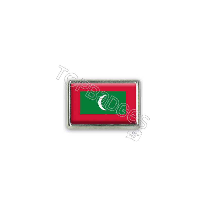 Pins rectangle : Drapeau Maldives