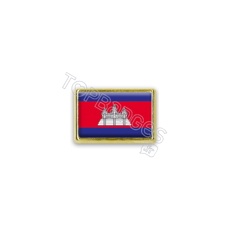 Pins rectangle : Drapeau Cambodge