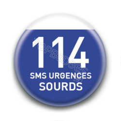 Magnet rond : 114 SMS urgences sourds