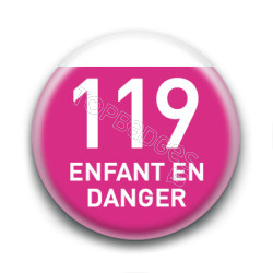 Magnet rond : 119 Enfant en danger