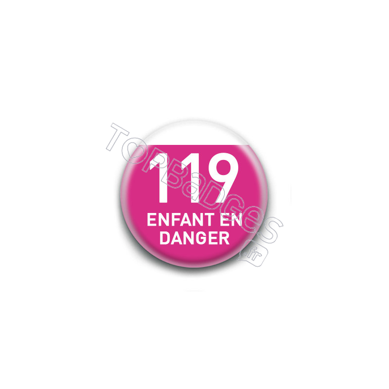 Magnet rond : 119 Enfant en danger