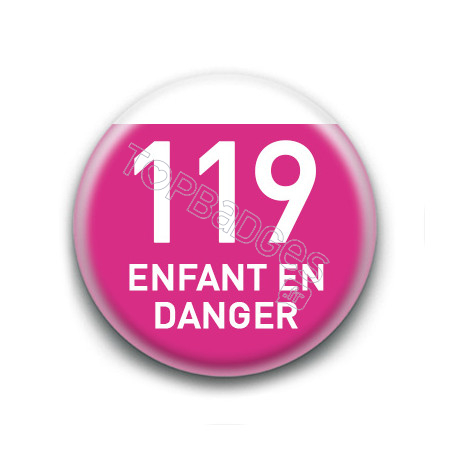 Magnet rond : 119 Enfant en danger