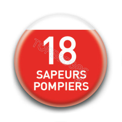 Magnet rond : 18 Pompiers