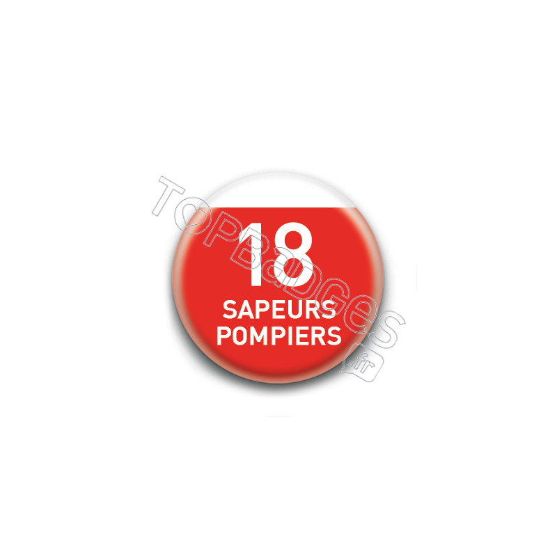Magnet rond : 18 Pompiers