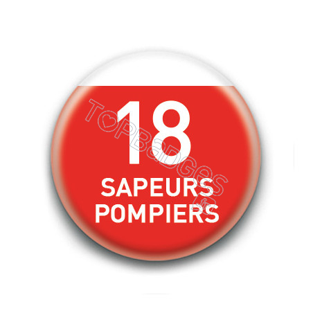 Magnet rond : 18 Pompiers