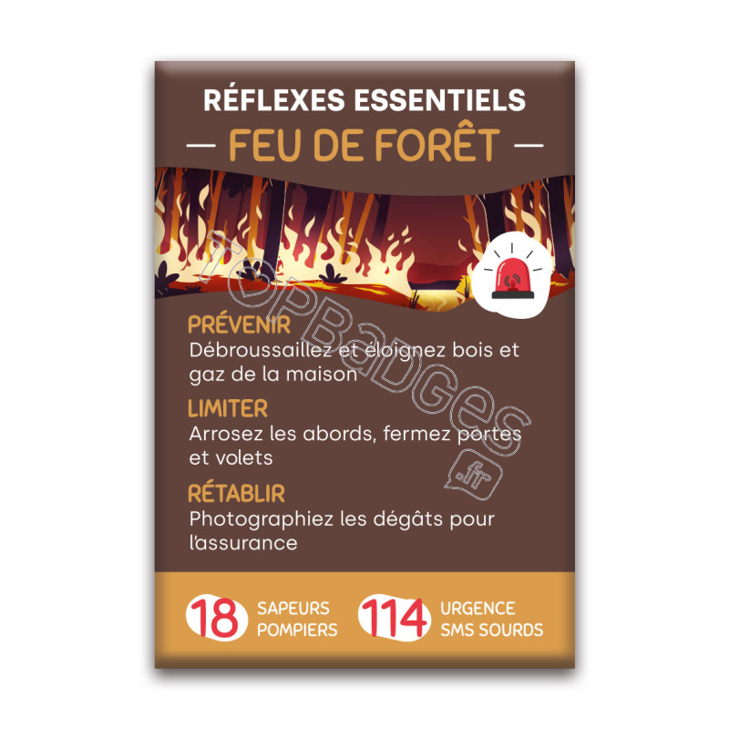 Magnet rectangle : Réflexes feu de forêt