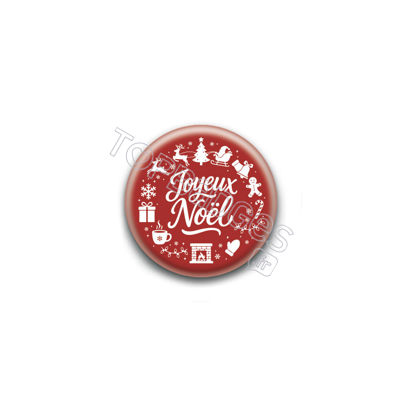 Badge : Joyeux Noël (rouge)