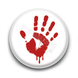 Badge : Main Rouge ( blanc)