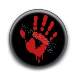 Badge : Main Rouge ( noir )