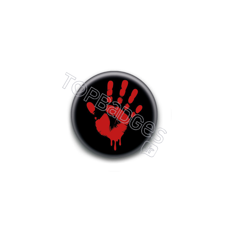 Badge : Main Rouge ( noir )