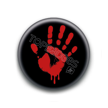 Badge : Main Rouge ( noir )