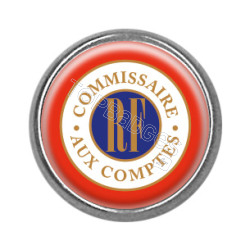Pin's rond chromé : Commissaire aux comptes