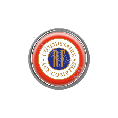 Pin's rond chromé : Commissaire aux comptes