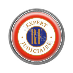 Pin's rond chromé : Expert judiciaire