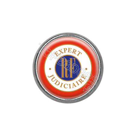 Pin's rond chromé : Expert judiciaire