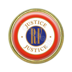 Pin's rond doré : Justice