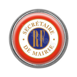Pin's rond chromé : Secrétaire de mairie