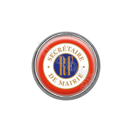 Pin's rond chromé : Secrétaire de mairie