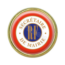 Pin's rond doré : Secrétaire de mairie