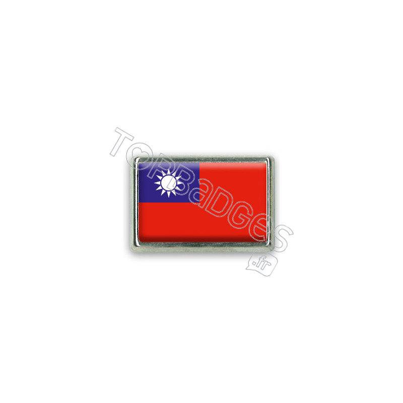 Pins rectangle : Drapeau Taïwan