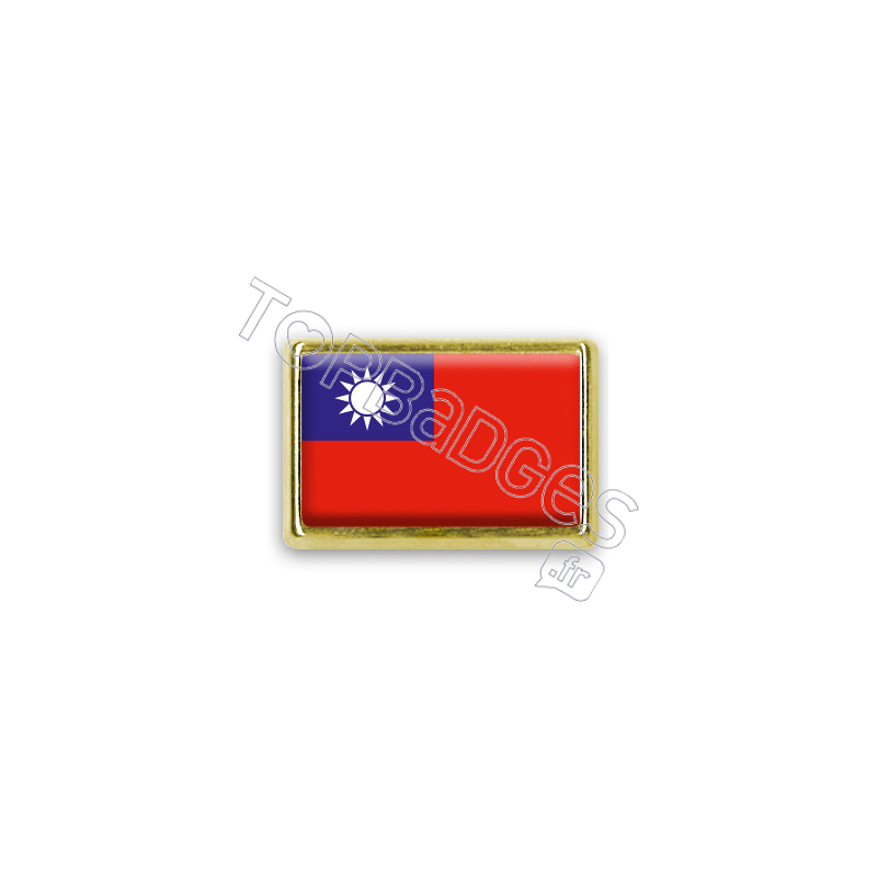 Pins rectangle : Drapeau Taïwan
