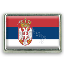 Pins rectangle : Drapeau Serbie