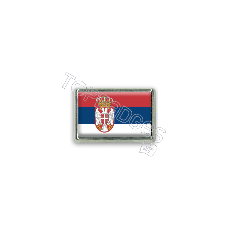 Pins rectangle : Drapeau Serbie