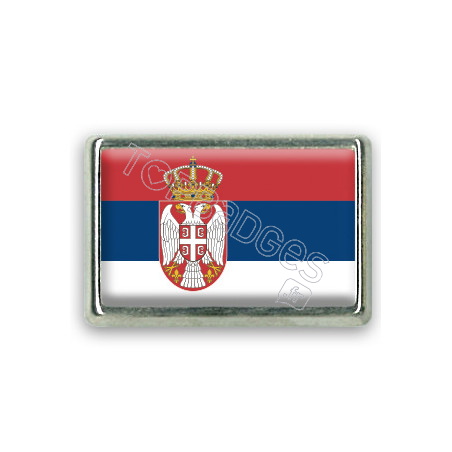 Pins rectangle : Drapeau Serbie