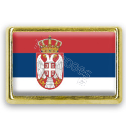 Pins rectangle : Drapeau Serbie