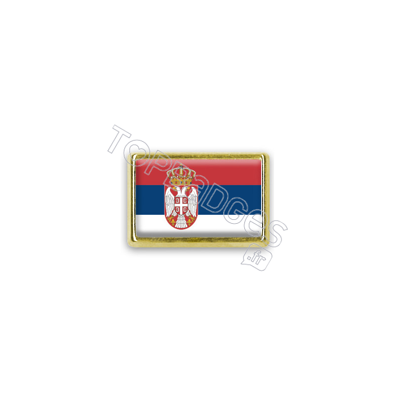 Pins rectangle : Drapeau Serbie
