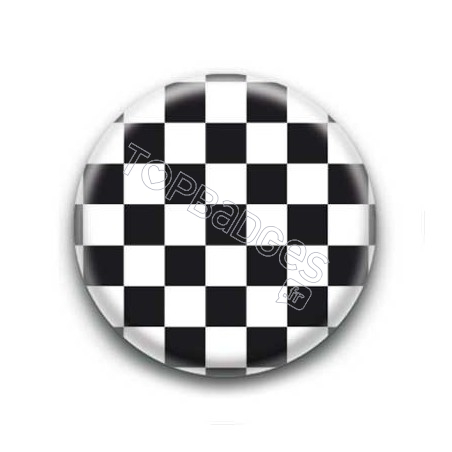 Badge Carreaux Noir et Blanc