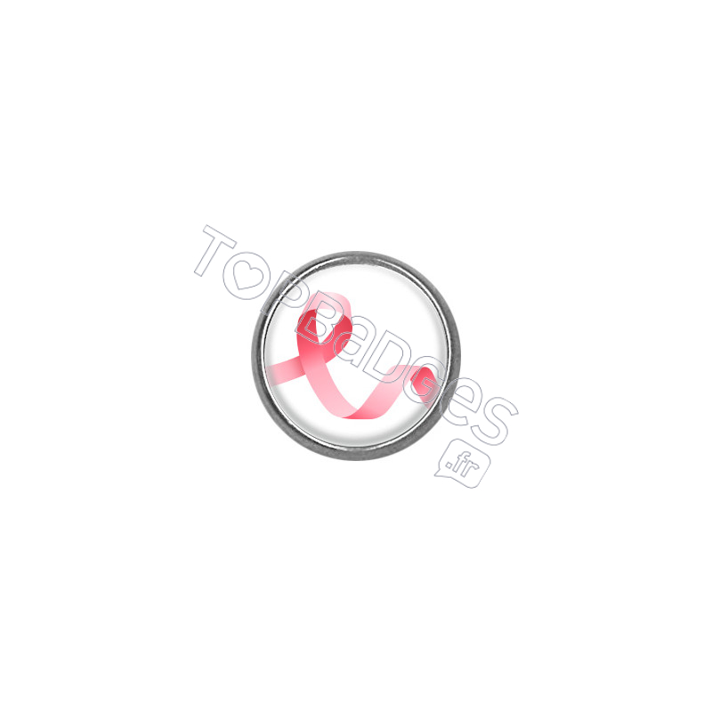 Pins rond : Ruban rose