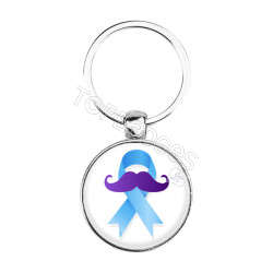 Porte-clés : Novembre bleu moustache