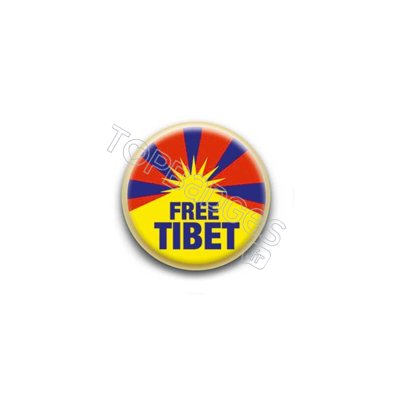 Badge Free Tibet Drapeau