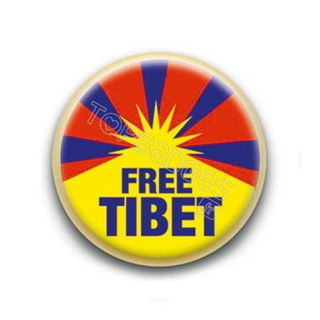 Badge Free Tibet Drapeau