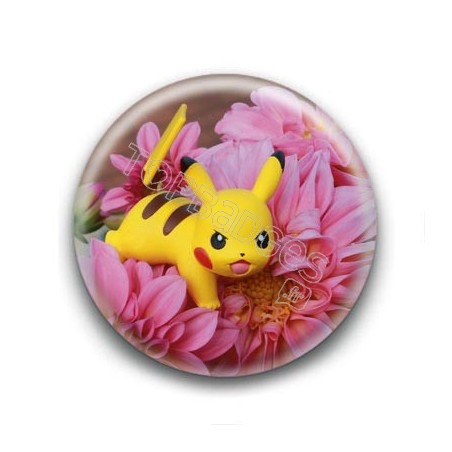 Badge Pikachu Fleurs