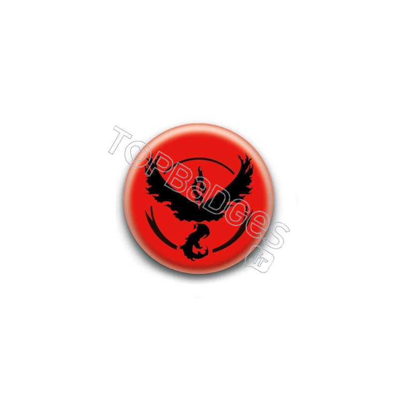 Badge Equipe Rouge Bravoure (Fond Rouge)