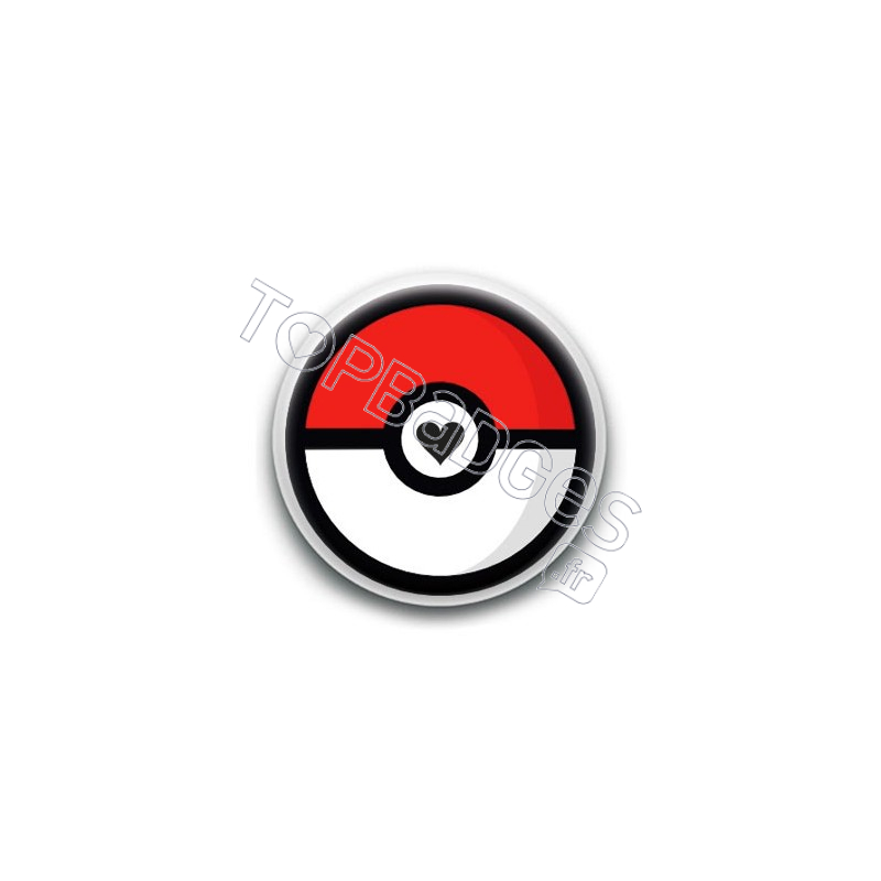 Badge Pokéball Coeur