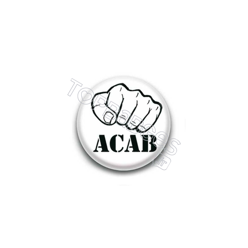 Badge ACAB blanc