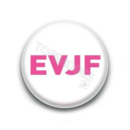 Badge EVJF rose sur fond blanc