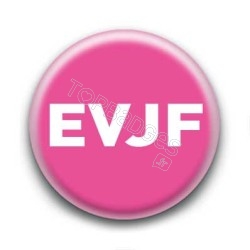 Badge EVJF blanc sur fond rose