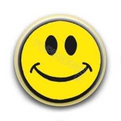 Badge : Smiley centré jaune