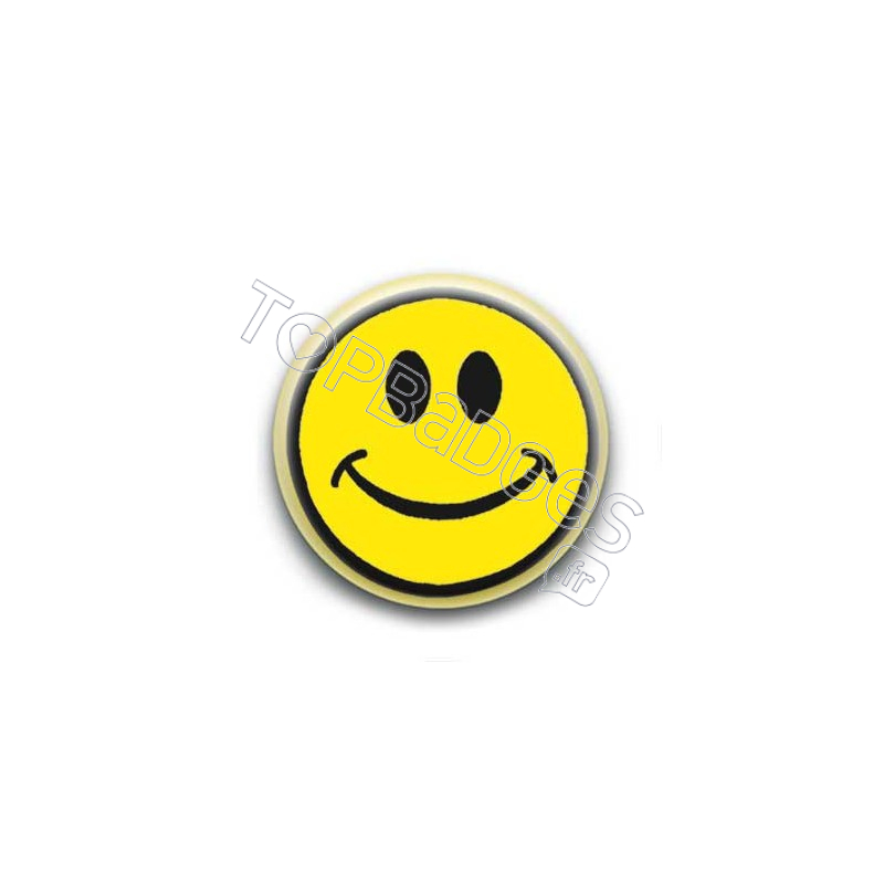 Badge : Smiley centré jaune