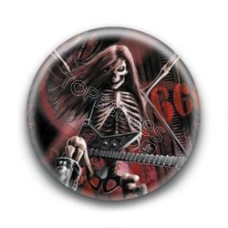 Badge Squelette avec guitare