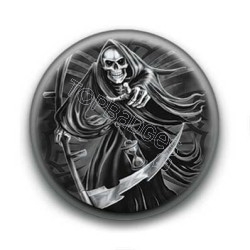 Badge Squelette avec fauche