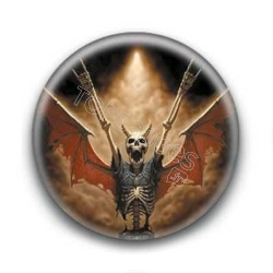 Badge Squelette signe rock