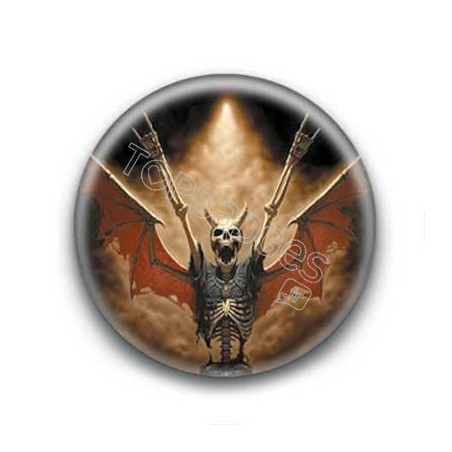 Badge Squelette signe rock